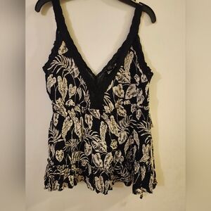 Floral Crochet Trim Cami